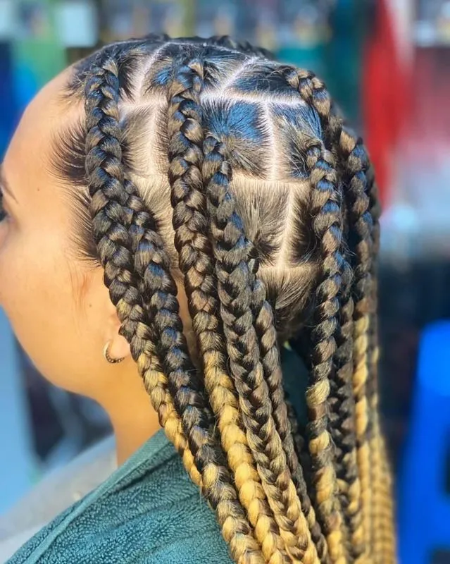 Jumbo box braids — salon work by Mariama