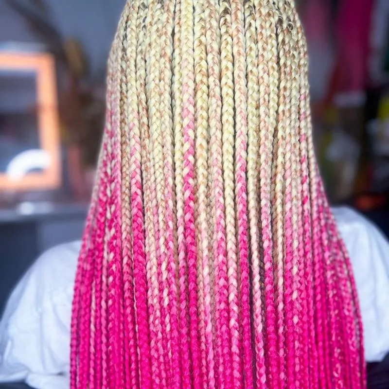 Ombré box braids with Chinese fiber — salon work by Mariama