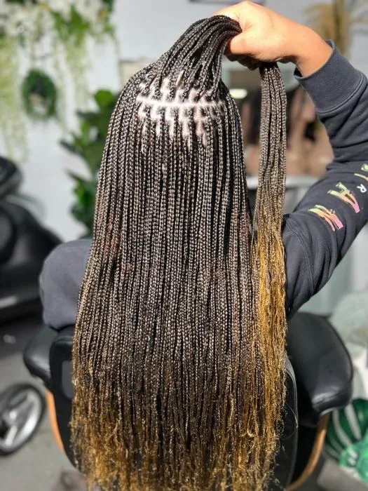 Small Knotless box braids — salon work by Mariama
