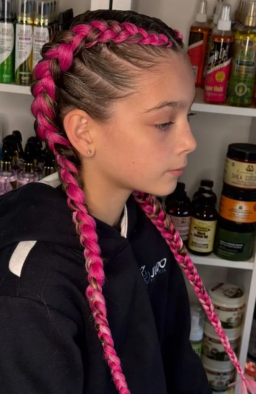 Kids 2 Dutch braids — salon work by Mariama
