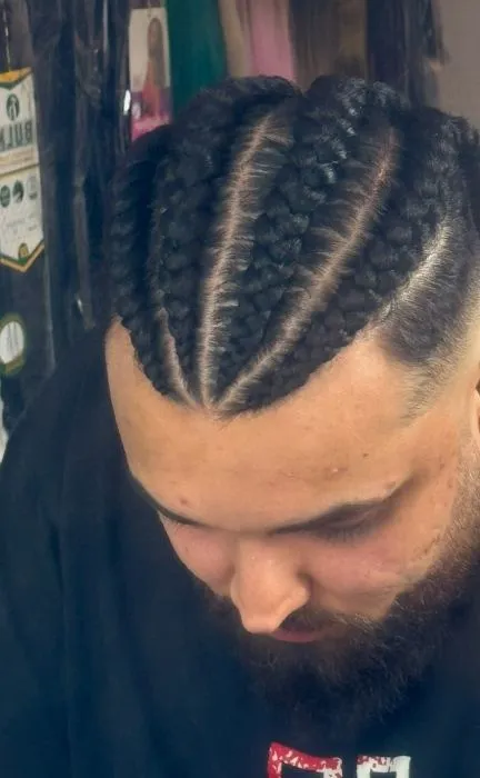 Men 4-6 cornrows — salon work by Mariama