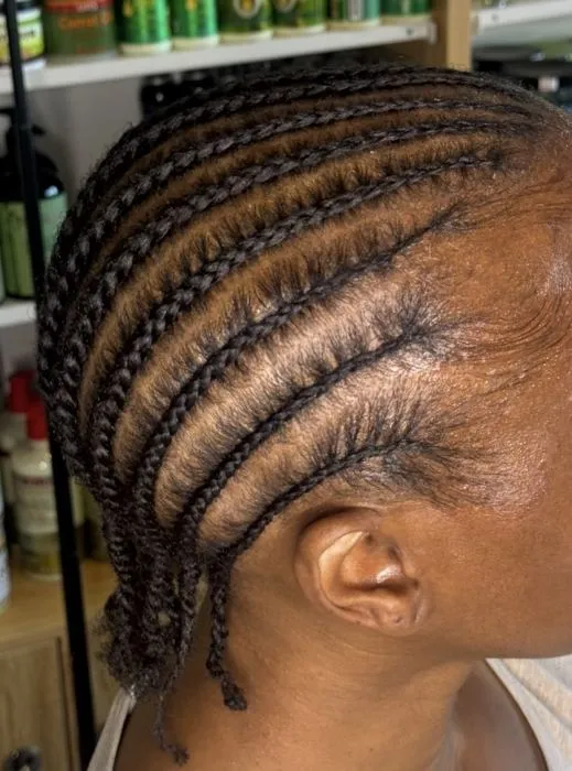 Natural cornrows — work by Mariama