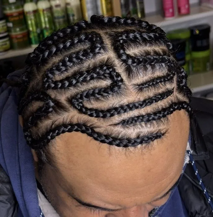 Full head Freestyle 4 cornrows — salon work by Mariama